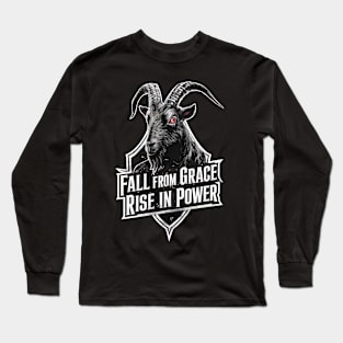 Fall From Grace, Rise In Power Satianic Goat Head Cult Long Sleeve T-Shirt